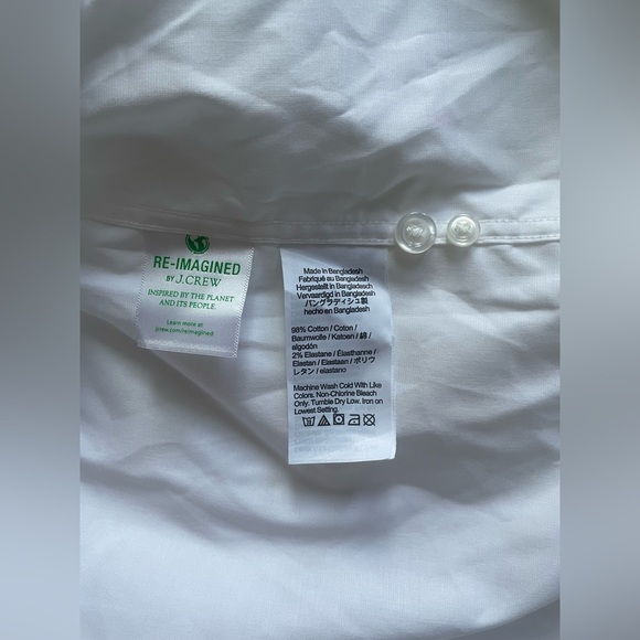 New J.Crew Men Classic Black Label Button Up Shirt Size Medium Long Sleeve White - Picture 9 of 12